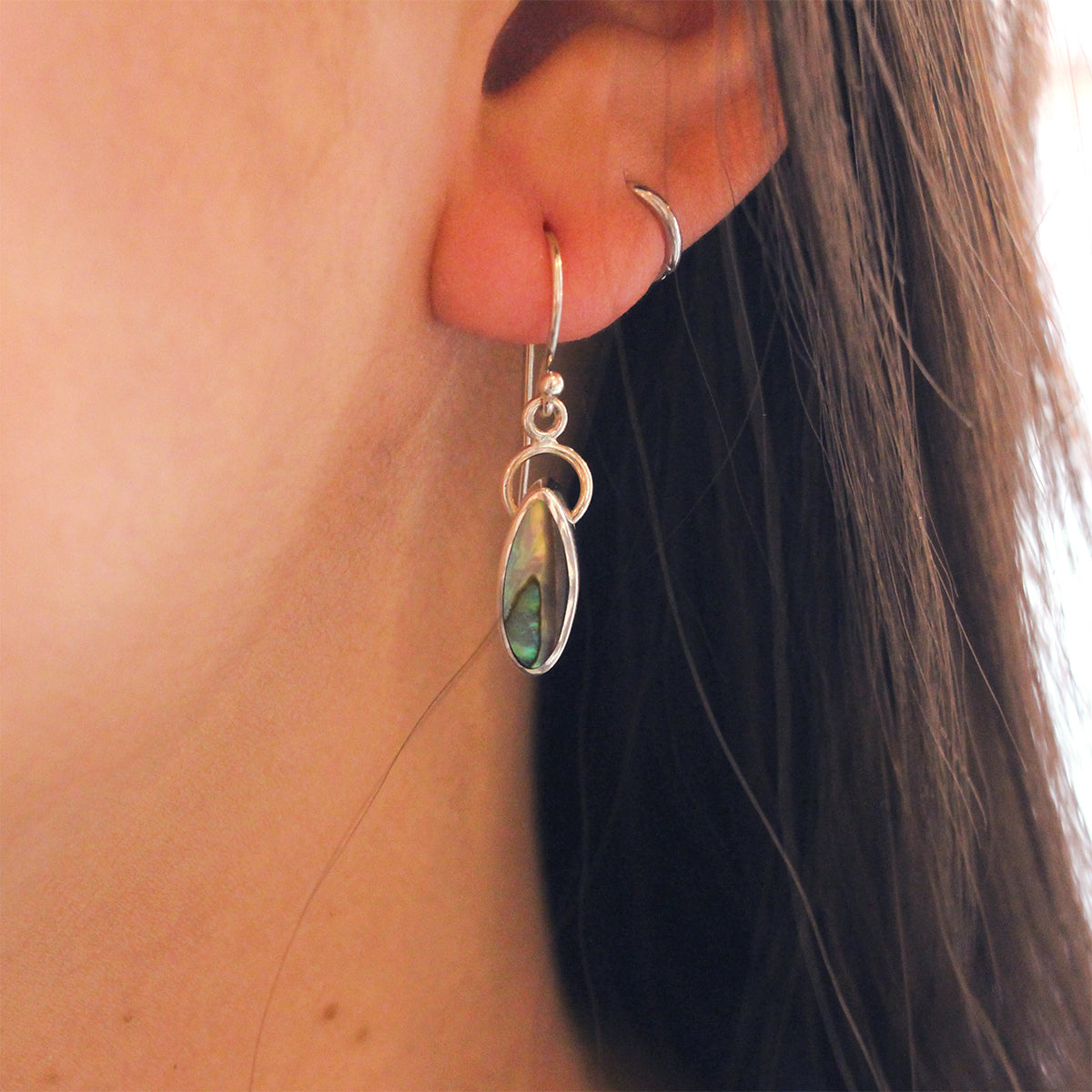 aCleoni Abalone Flower Hook Earrings