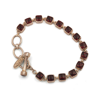 aCleoni Sterling Silver and Garnet Adjustable Bracelet