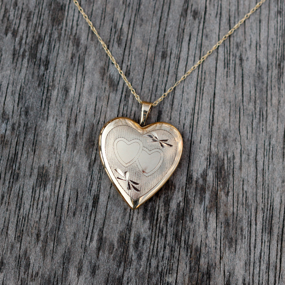 14K Yellow Gold Heart Locket