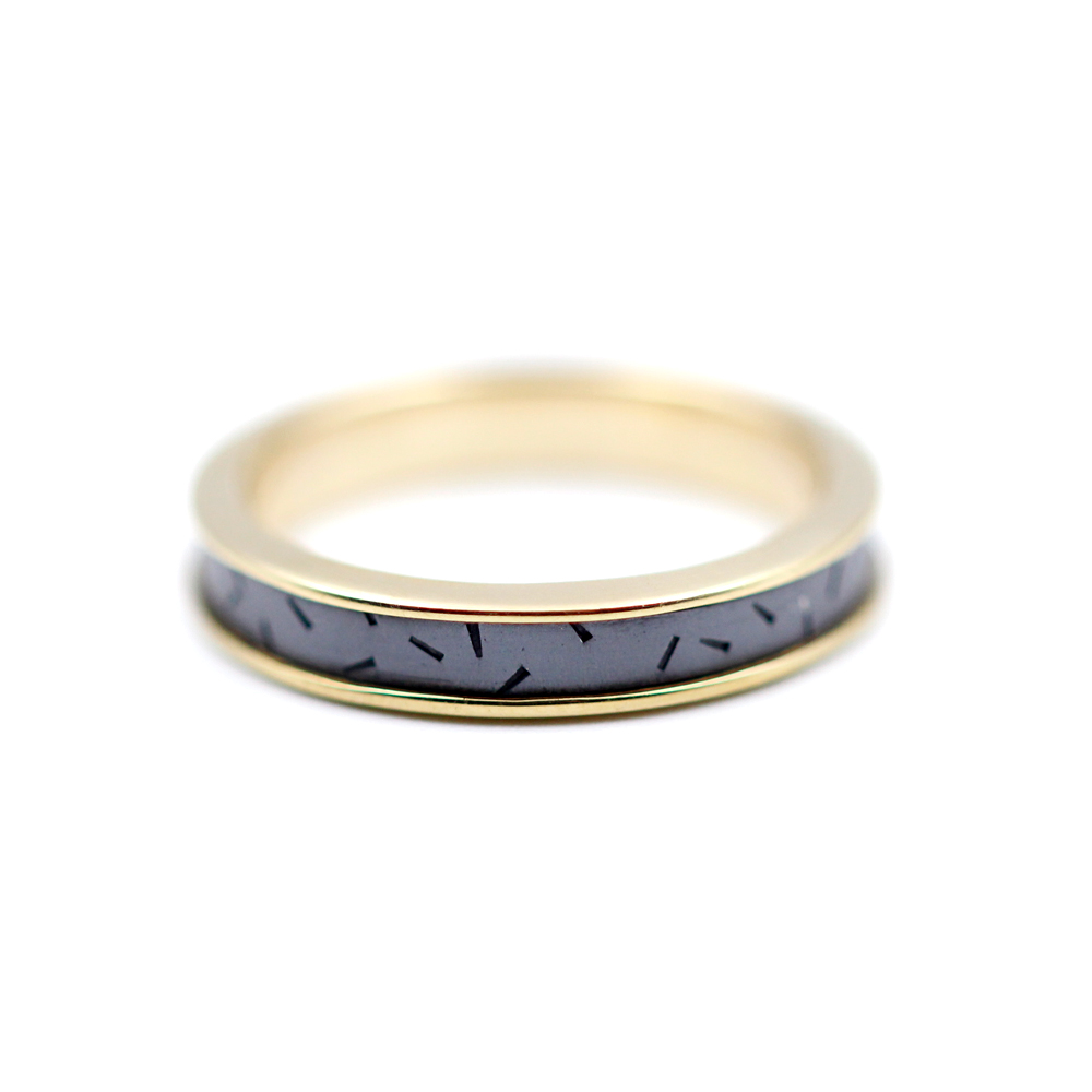 Gold Niobium Inlay Ring