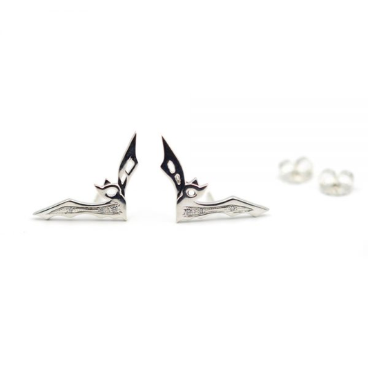 Arte*Vitta Sterling Silver and Diamond 'Badass Batgirl' Studs