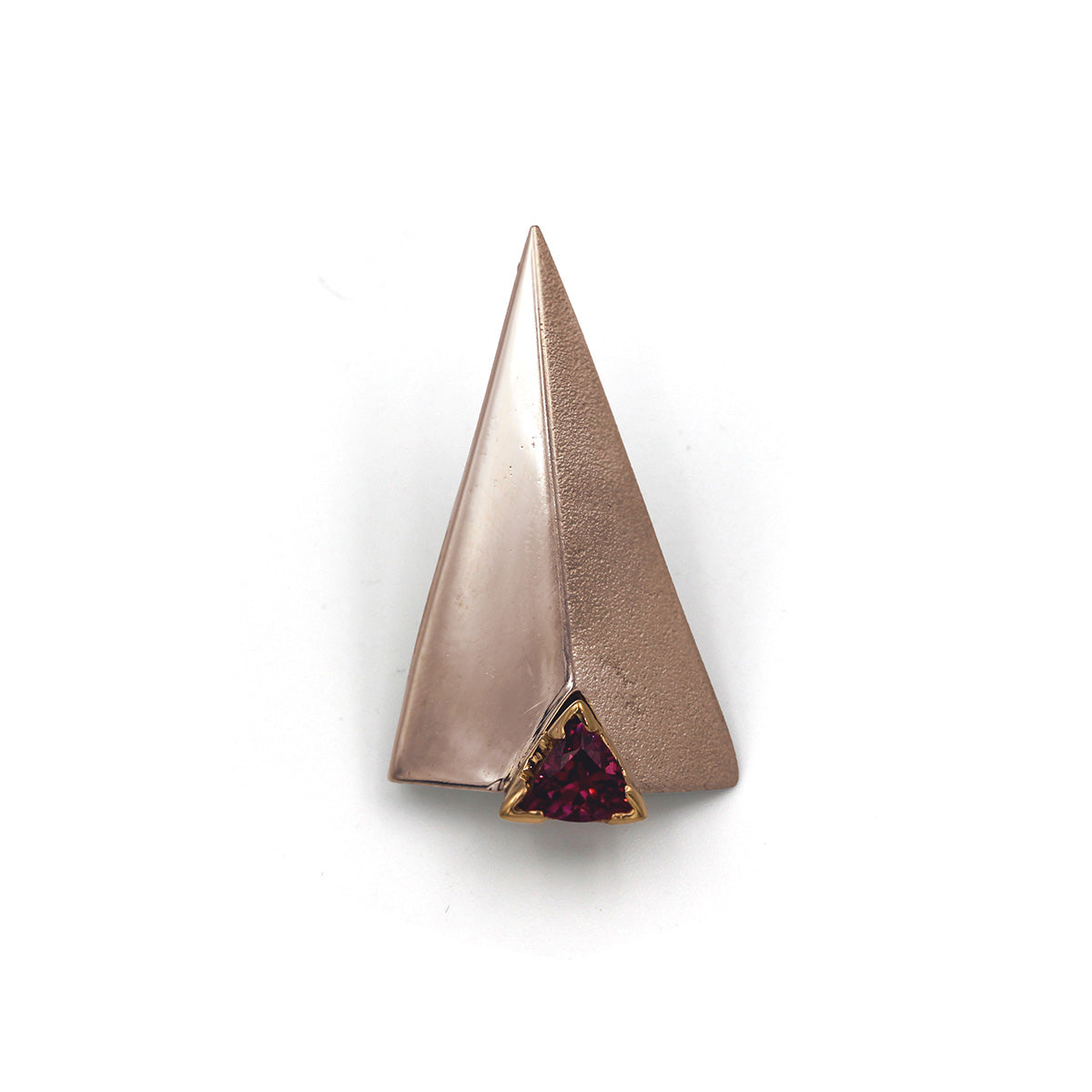 Randel Ball Sterling Silver, 14K Yellow Gold, and Rhodolite Garnet Pin