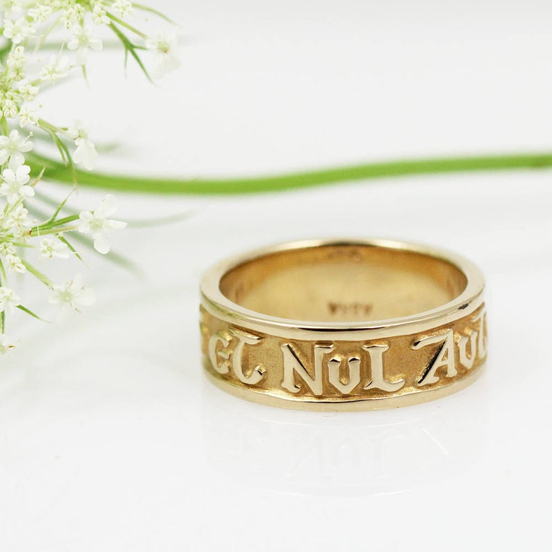 14K Yellow Gold French Poesy Ring