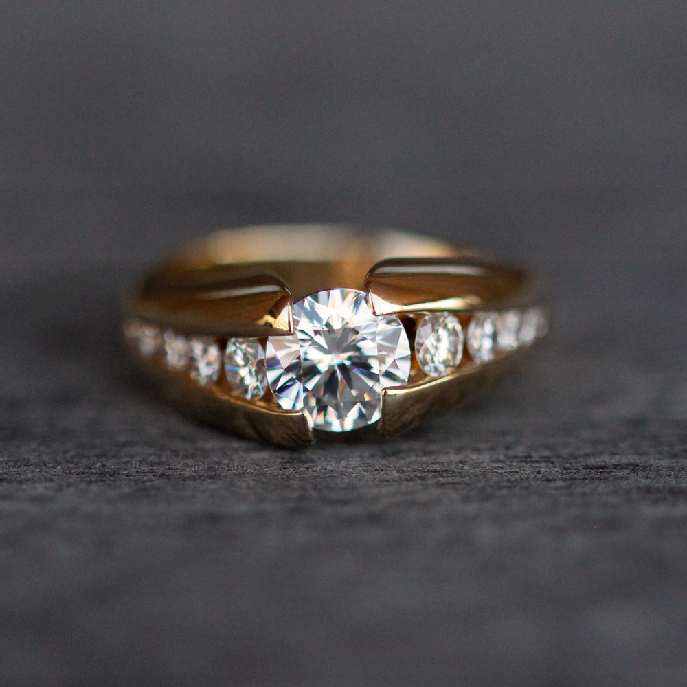 14K Yellow Gold and Diamond Estate Ring