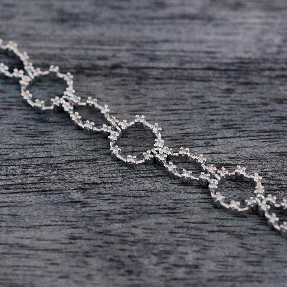 14K White Gold Diamond Bracelet