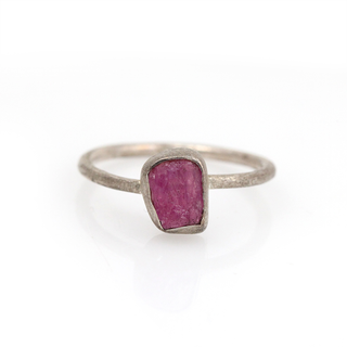 MOROKA Sterling Silver Raw Ruby Ring