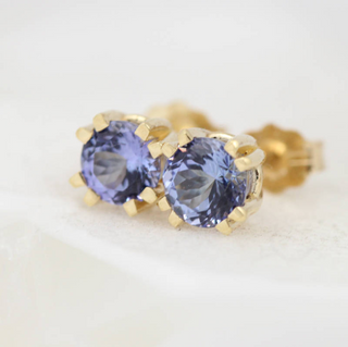 14K Yellow Gold Tanzanite Studs