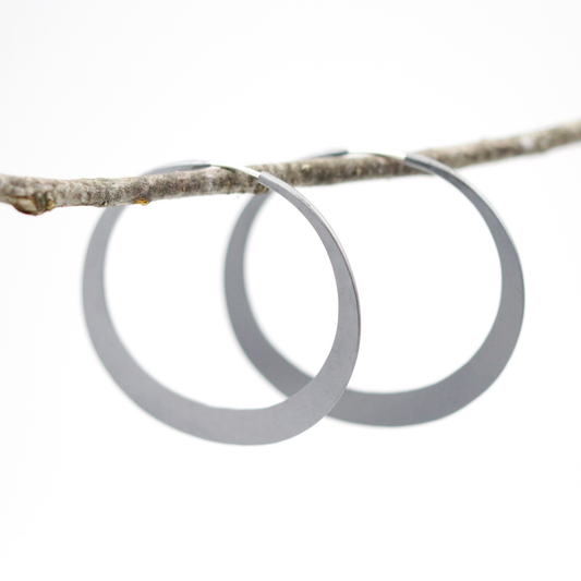 Toby Pomeroy Blackened EcoSilver 46mm Hoop Earrings