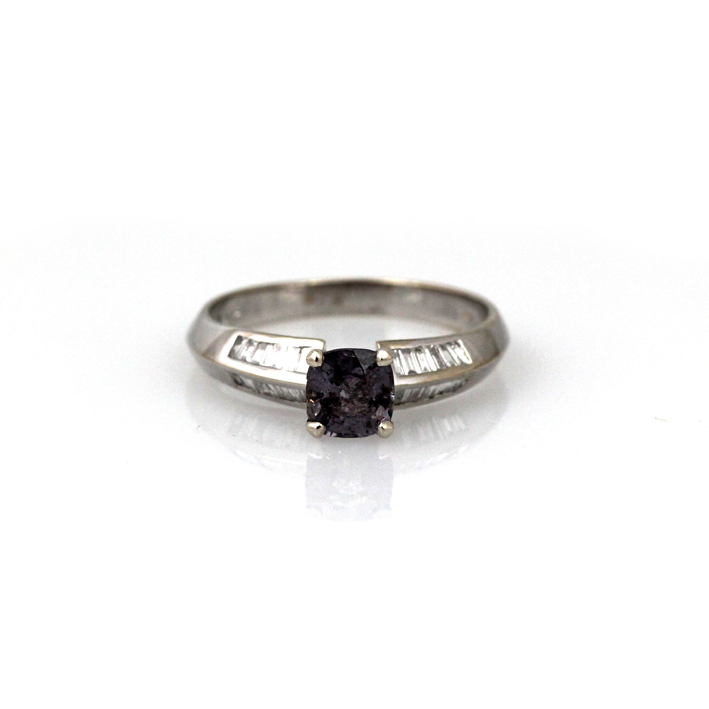 14K White Gold, Diamond, and Spinel Ring