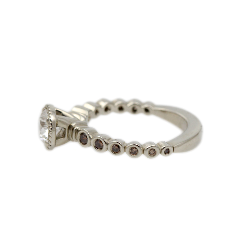 White & Cognac Diamond Ring