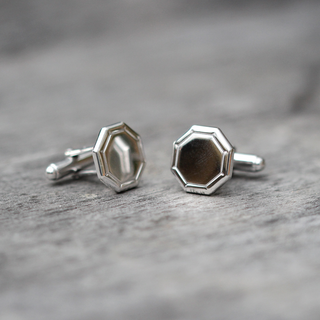 Sterling Silver Octagon Cufflinks