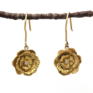 Diana Heimann 18K Yellow Gold & Diamond "Poppy" Earrings