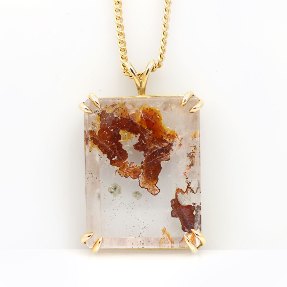 Arte*Vitta Yellow Gold Plated Quartz and Pyrite Pendant