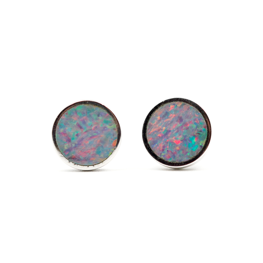 Sterling Silver Opal Doublet Earrings