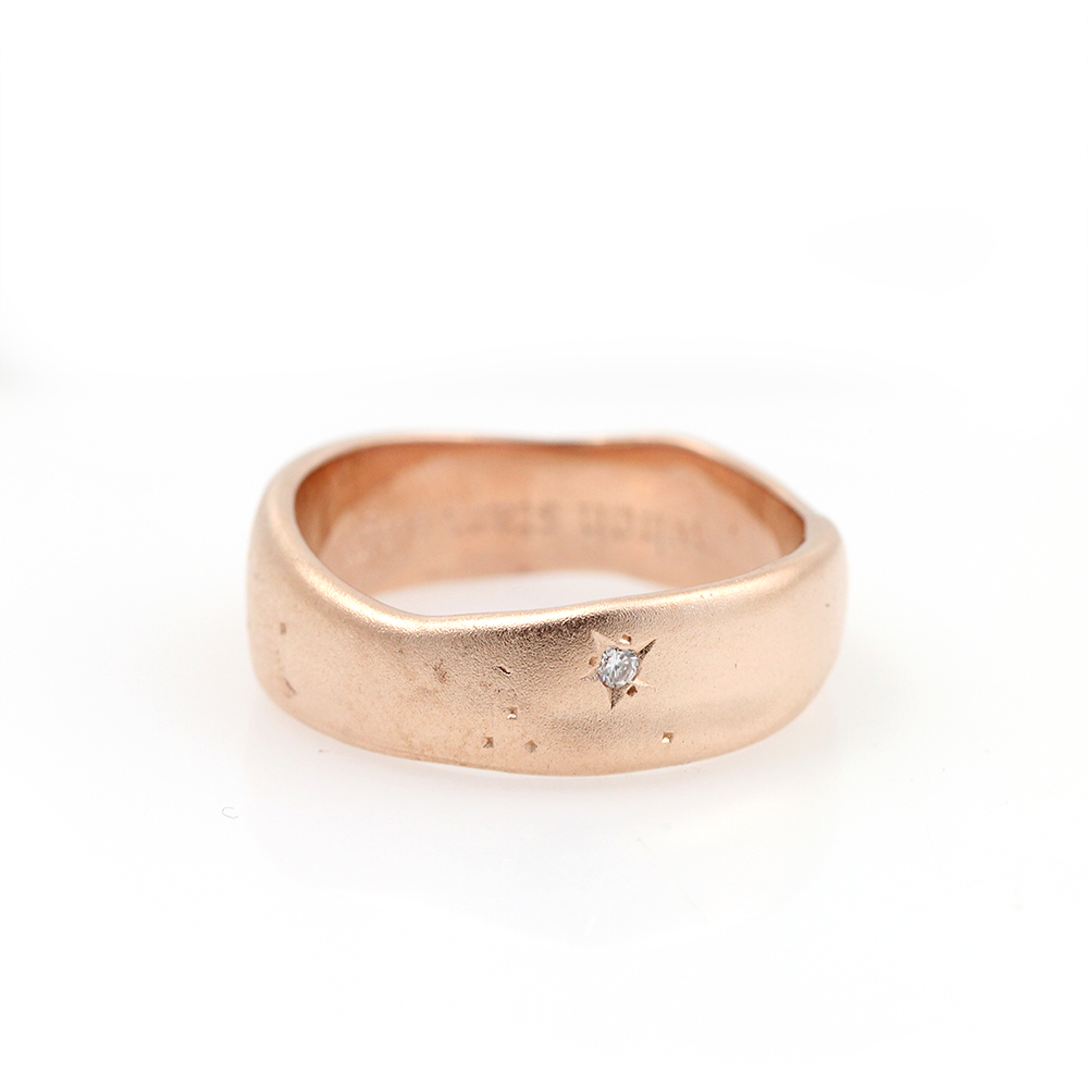 Pippa Jayne Designs 14K Rose Gold Diamond Starry Night Band