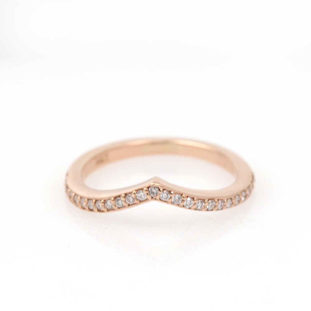 Arte*Vitta 14K Rose Gold Diamond 'Bee Sweet' Contour Band