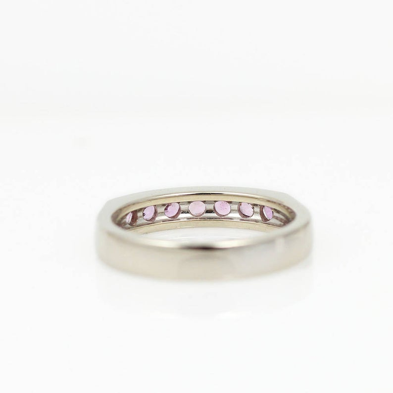 14K White Gold Pink Sapphire Ring