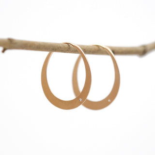 Toby Pomeroy Eco Rose Gold and Diamond 26mm Oval Eclipse Hoop Earrings