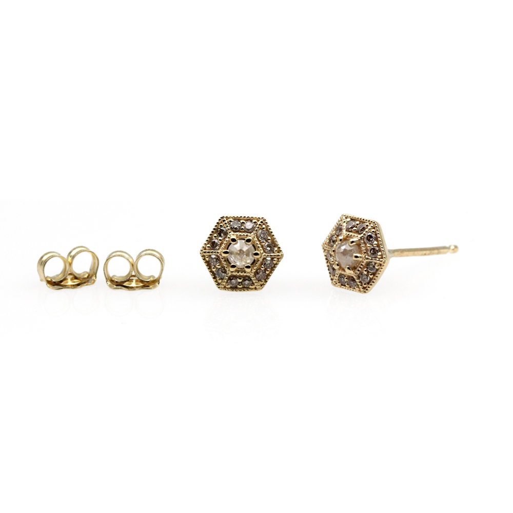 Arte*Vitta 18K Yellow Gold and Diamond Galaxy Abella Studs