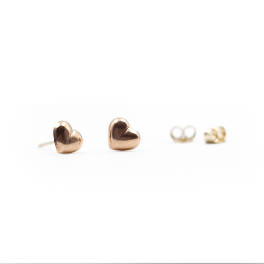 Rose Gold Tiny Heart Earrings