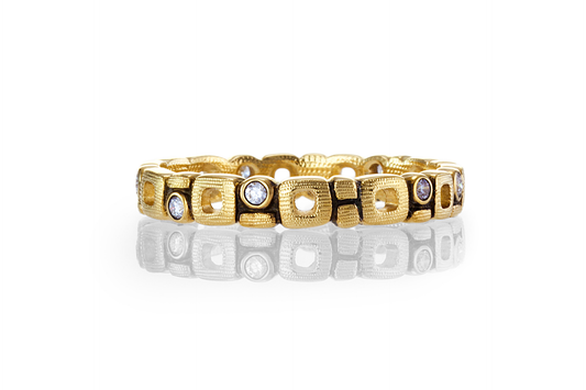 Alex Sepkus 18K Yellow Gold Diamond Micro Windows Eternity Band