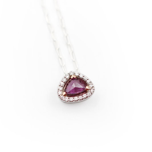 Arte*Vitta Diamond and Pink Sapphire 'Wayfinder' Pendant