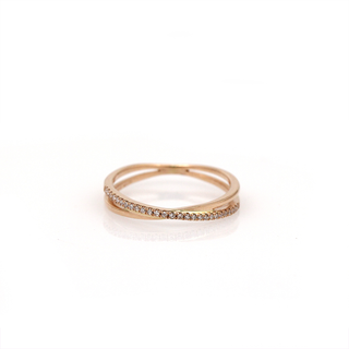 Rose Gold Diamond Criss Cross Ring
