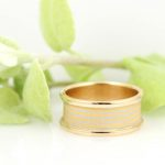 Platinum and 24 Yellow Gold Mokume Gane Ring