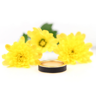 14k Yellow Gold and Ironwood Band