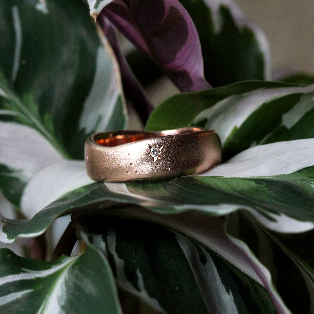 Pippa Jayne Designs 14K Rose Gold Diamond Starry Night Band