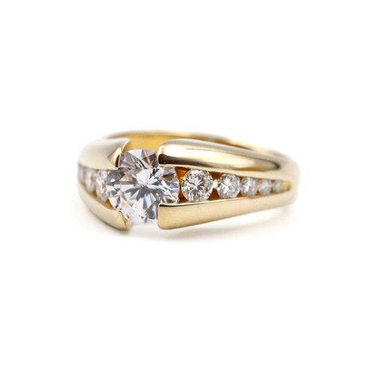 14K Yellow Gold and Diamond Estate Ring