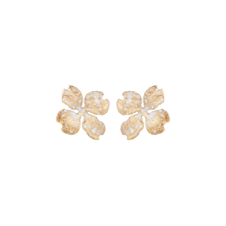 We Dream In Colour Brass Dogwood Earrings