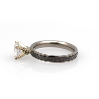 Chris Ploof Palladium and 14K White Gold Meteorite Solitaire (Unset)