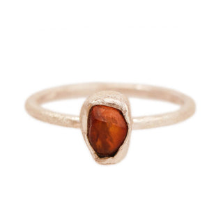 MOROKA Sterling Silver Raw Amber Ring