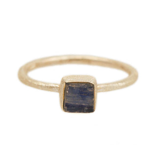 MOROKA Sterling Silver Kyanite Cube Ring