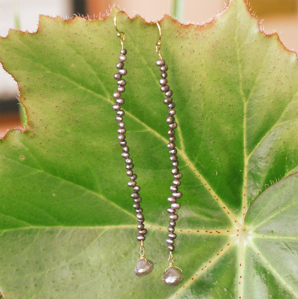 MOROKA Freshwater Pearl and Labradorite Earrings