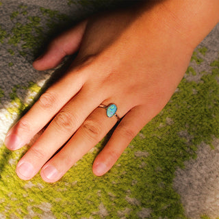 White Gold Opal Doublet Ring