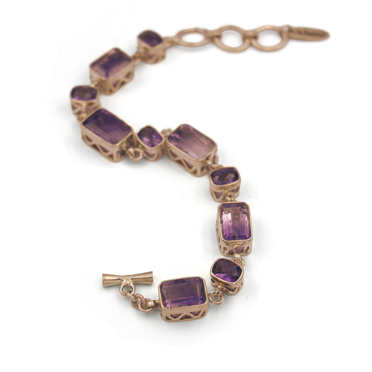 aCleoni Sterling Silver and Amethyst Adjustable Bracelet