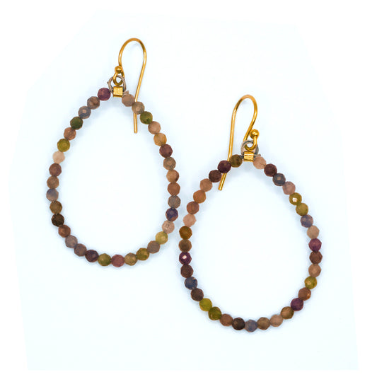 MOROKA Sapphire Beaded Medium Loop Earrings