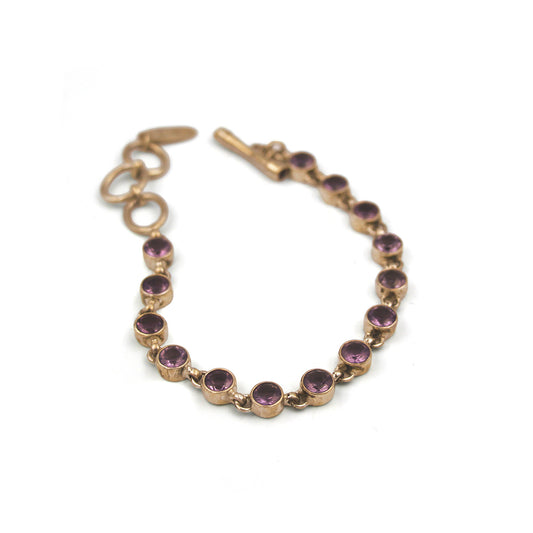 aCleoni Sterling Silver and Amethyst Adjustable Bracelet