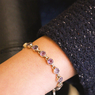 aCleoni Sterling Silver and Amethyst Adjustable Bracelet