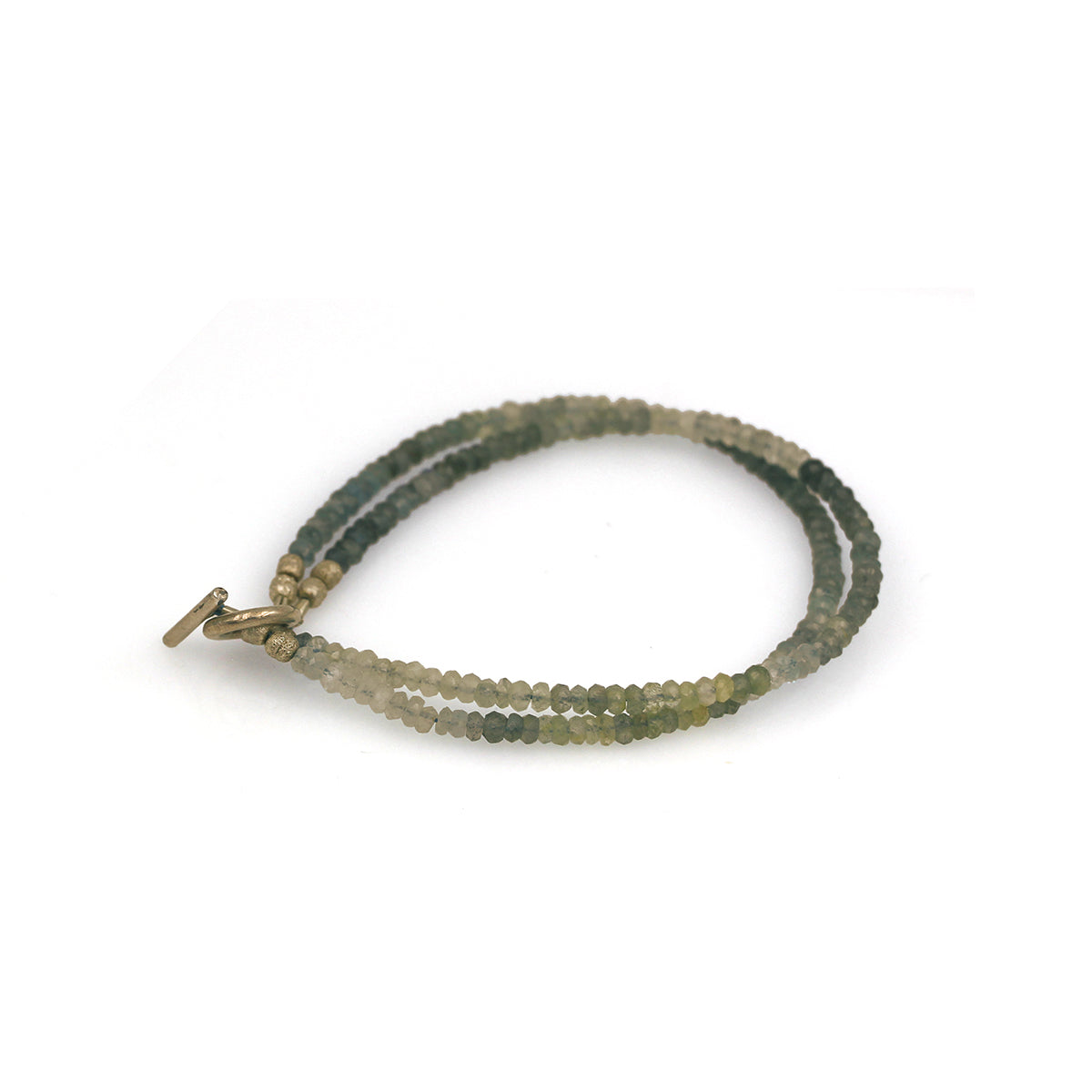 MOROKA Moss Agate and Aquamarine Double Strand Bracelet