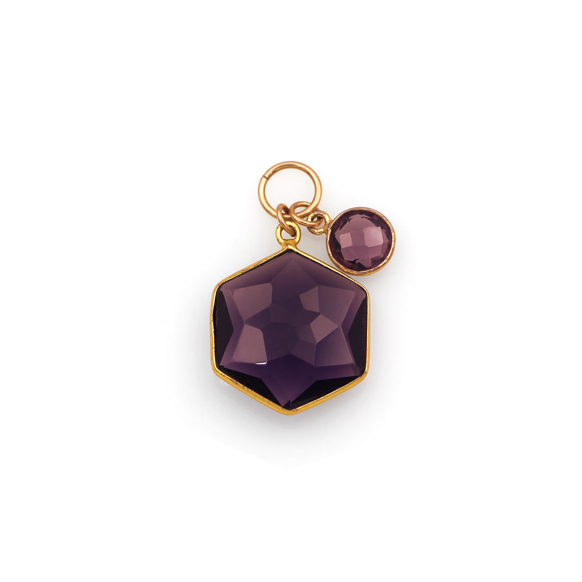MOROKA Hexagon and Circle Amethyst Pendant