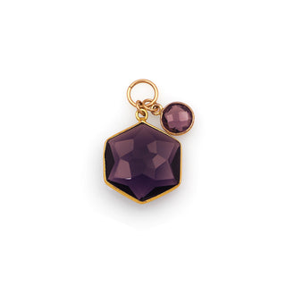 MOROKA Hexagon and Circle Amethyst Pendant