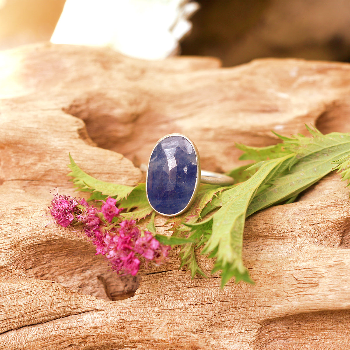 MOROKA Sterling Silver Sapphire Ring