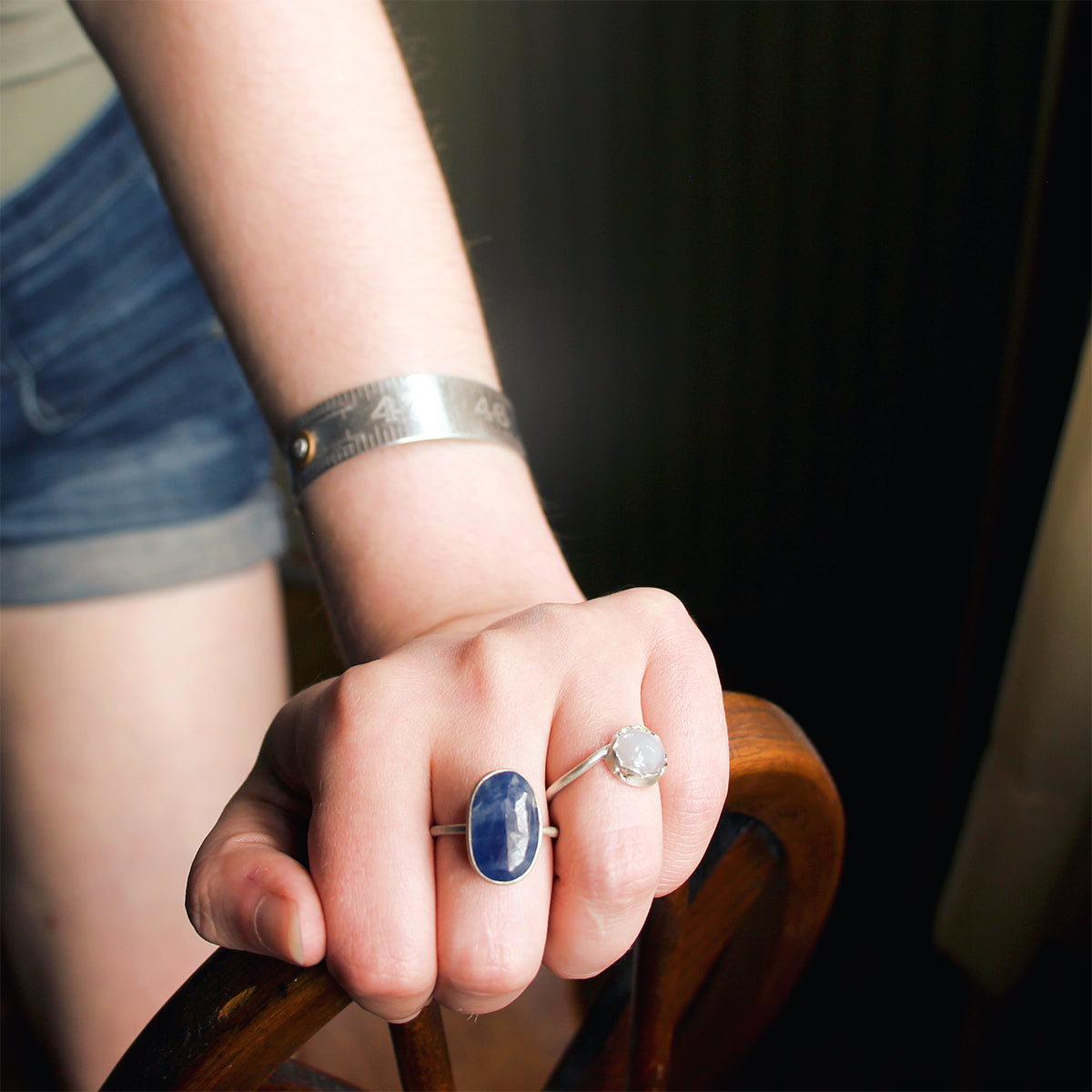 MOROKA Sterling Silver Sapphire Ring