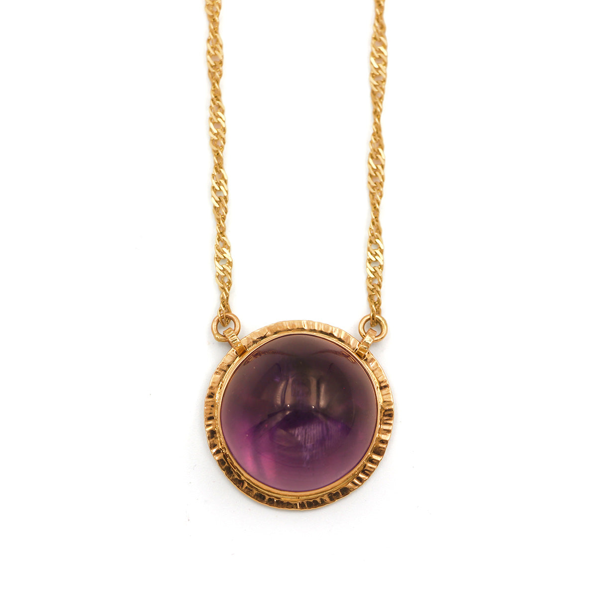 Baksa 14K Yellow Gold Amethyst Necklace