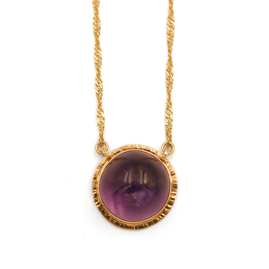 Baksa 14K Yellow Gold Amethyst Necklace