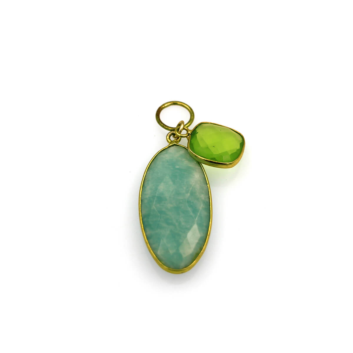 MOROKA Amazonite and Peridot Pendant