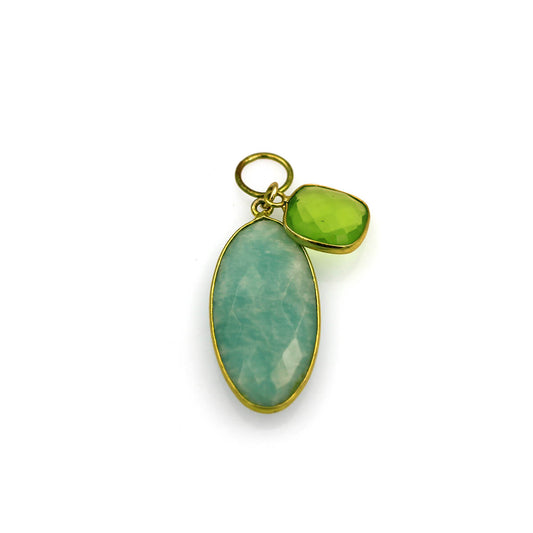 MOROKA Amazonite and Peridot Pendant